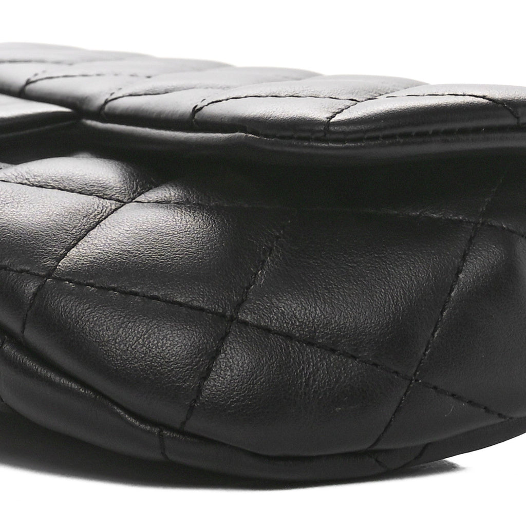 Chanel Calfskin Quilted CC Uniform Flap Belt Bag Black