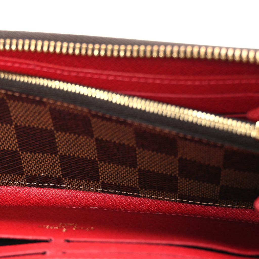 Louis Vuitton Damier Ebene Clemence Wallet Cherry