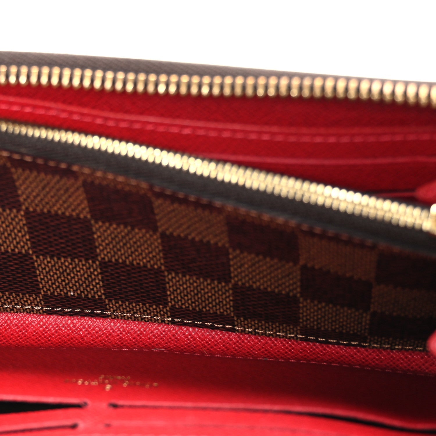 Louis Vuitton Damier Ebene Clemence Wallet Cherry