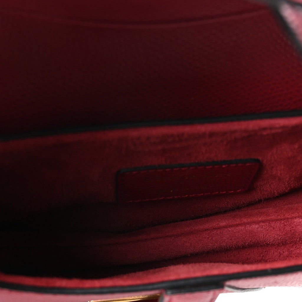 Christian Dior Grained Calfskin Mini Saddle Bag Red