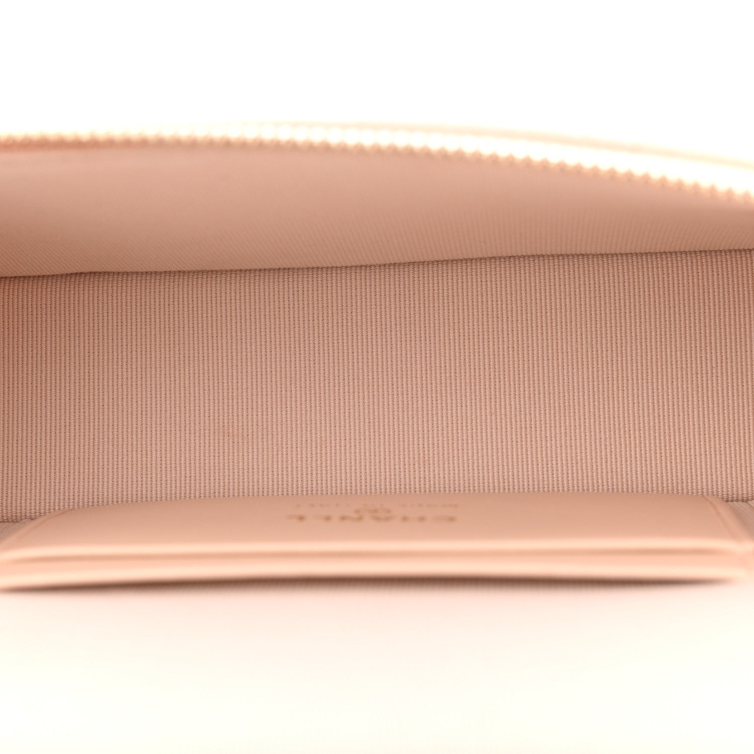 Chanel Caviar Quilted Top Handle Slim Vanity With Chain Beige