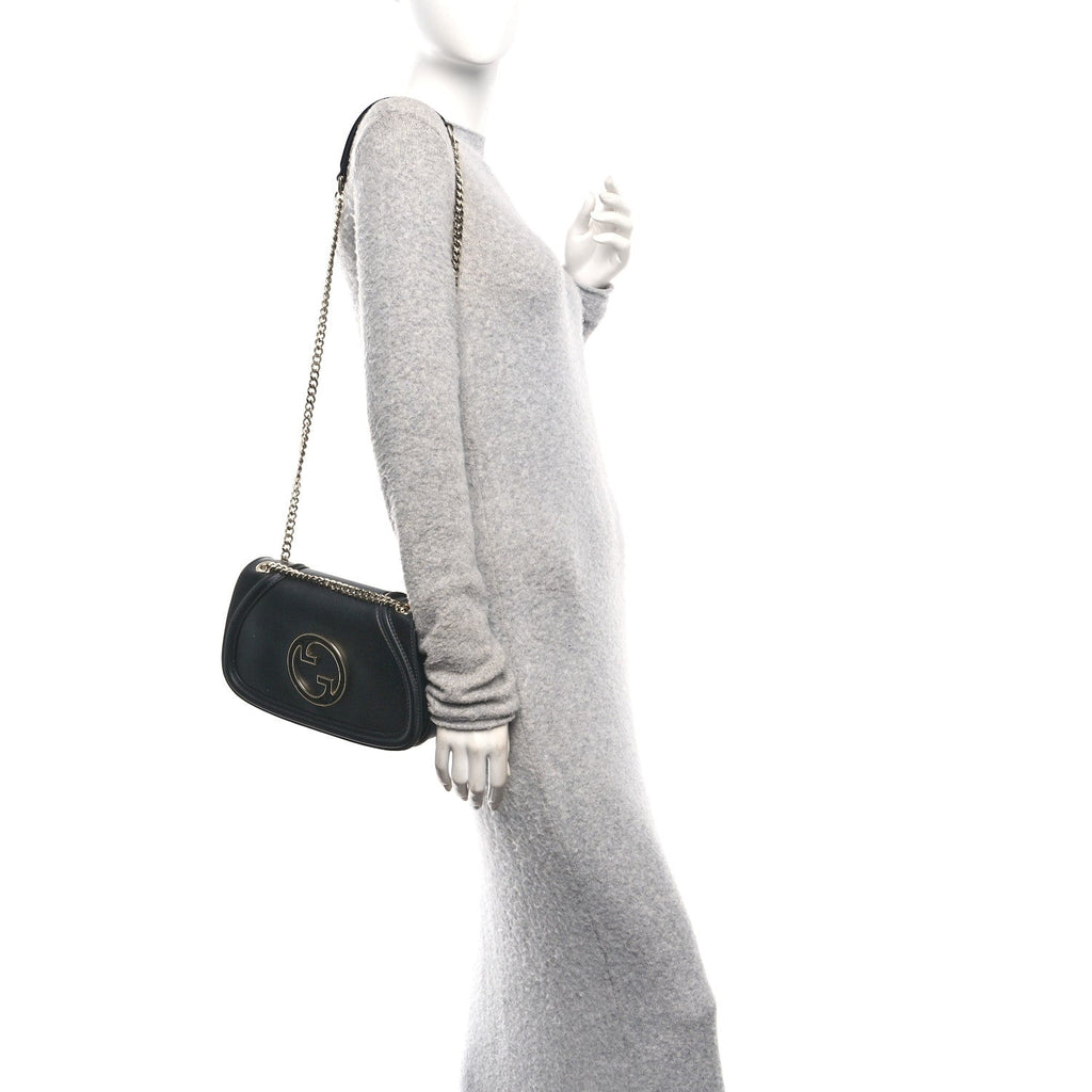 Gucci Calfskin Blondie Medium Shoulder Bag Black