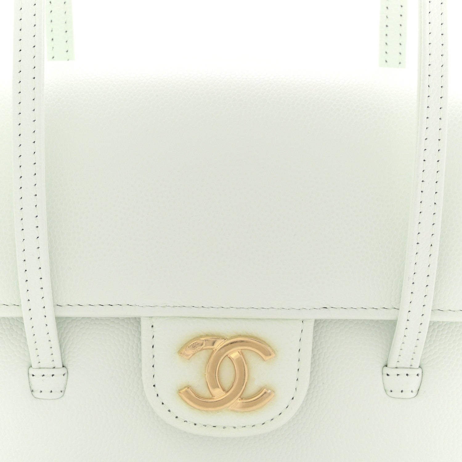 Chanel Shiny Caviar Mini Preppy Coco Shoulder Bag Light Blue