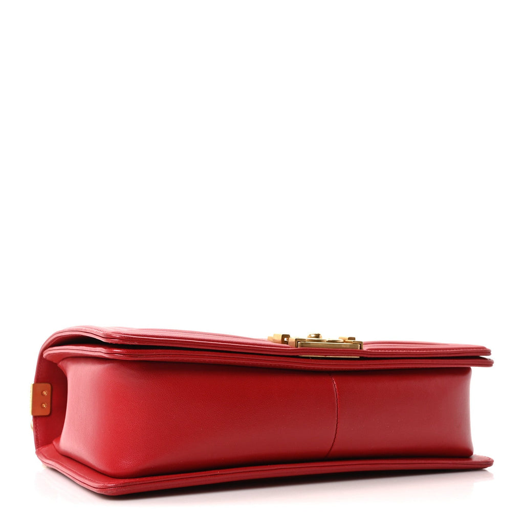 Chanel Lambskin Quilted New Medium Boy Flap Red