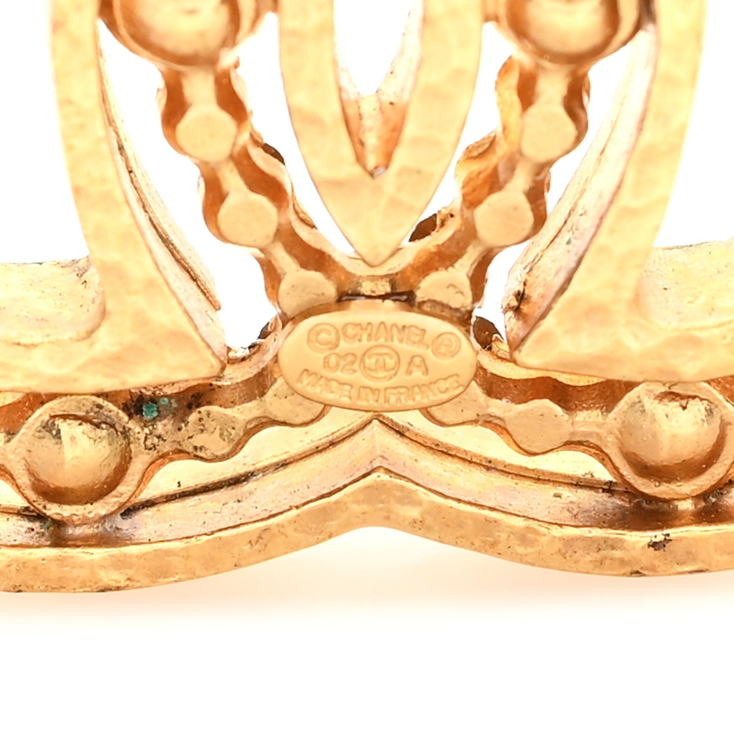 Crystal CC Brooch Gold