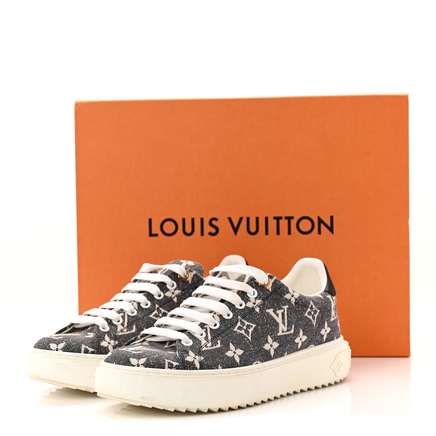 Louis Vuitton Denim Monogram Time Out Sneakers 39