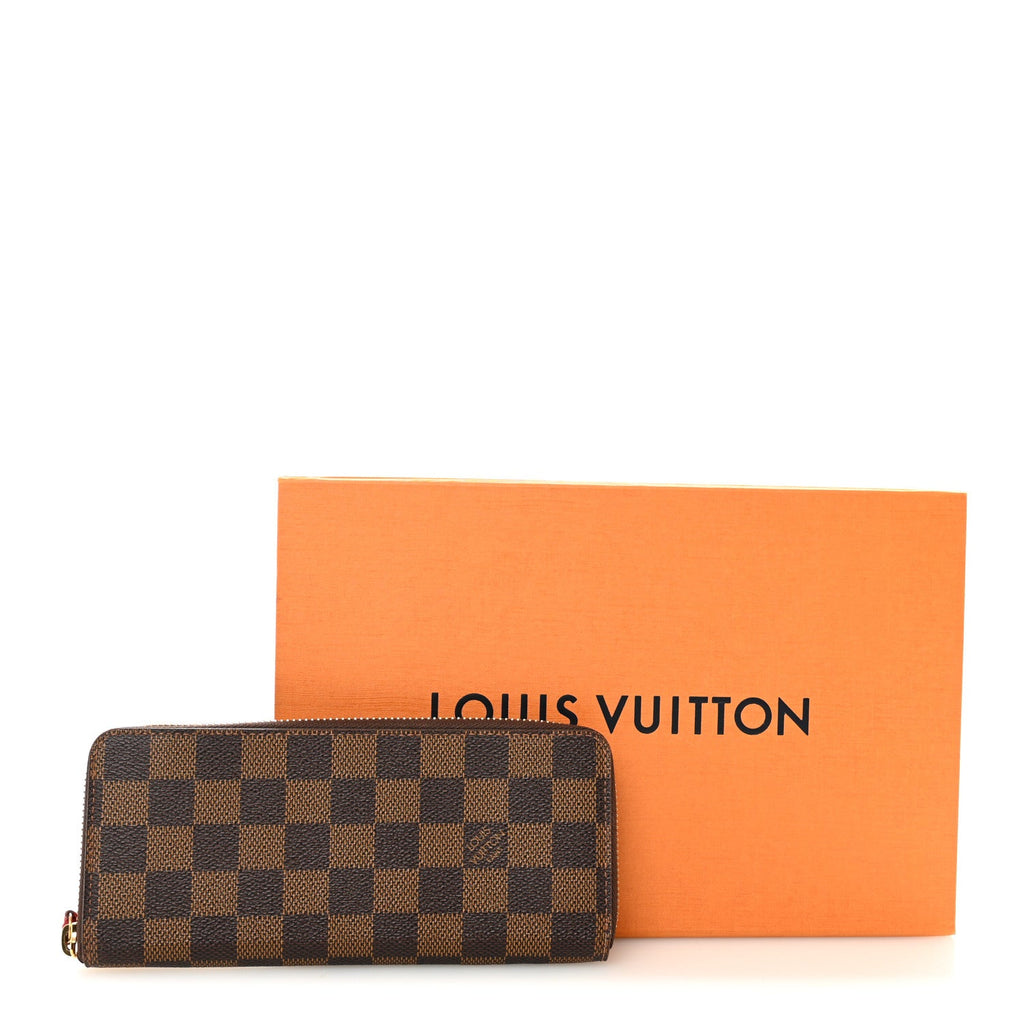 Louis Vuitton Damier Ebene Clemence Wallet Cherry