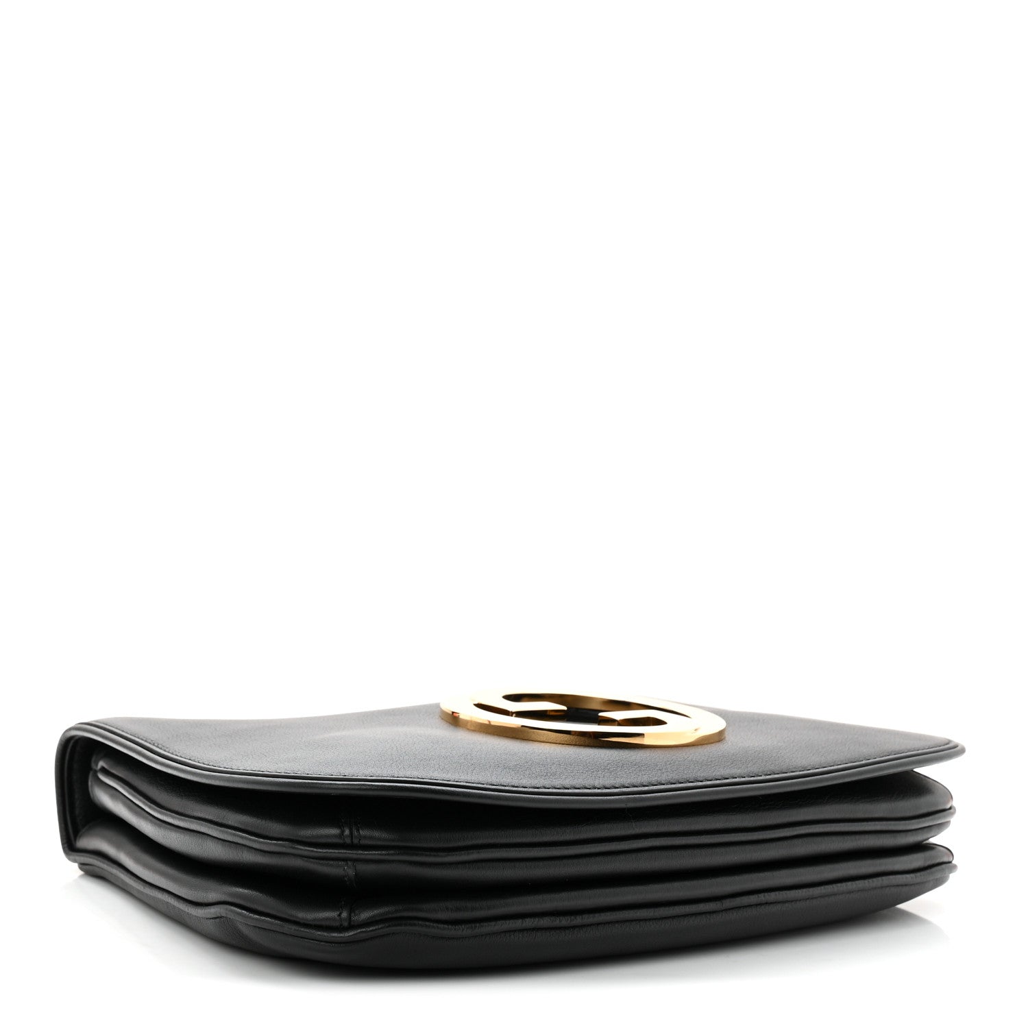 Gucci Roxy Calfskin Web Medium Blondie Top Handle Shoulder Flap Bag Black