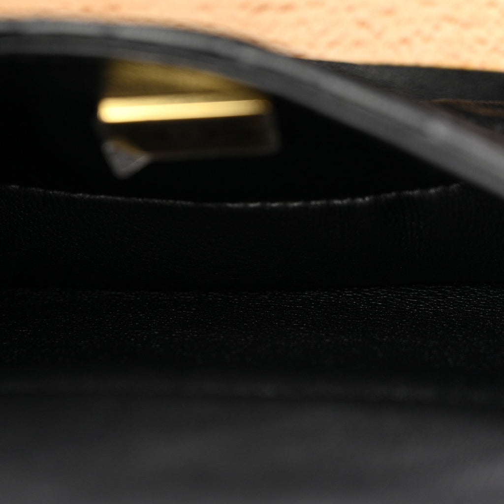 Chanel Beech Wood Lambskin Round CC Vanity Case Black