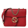 Gucci Dollar Calfskin Small Interlocking G Shoulder Bag Red