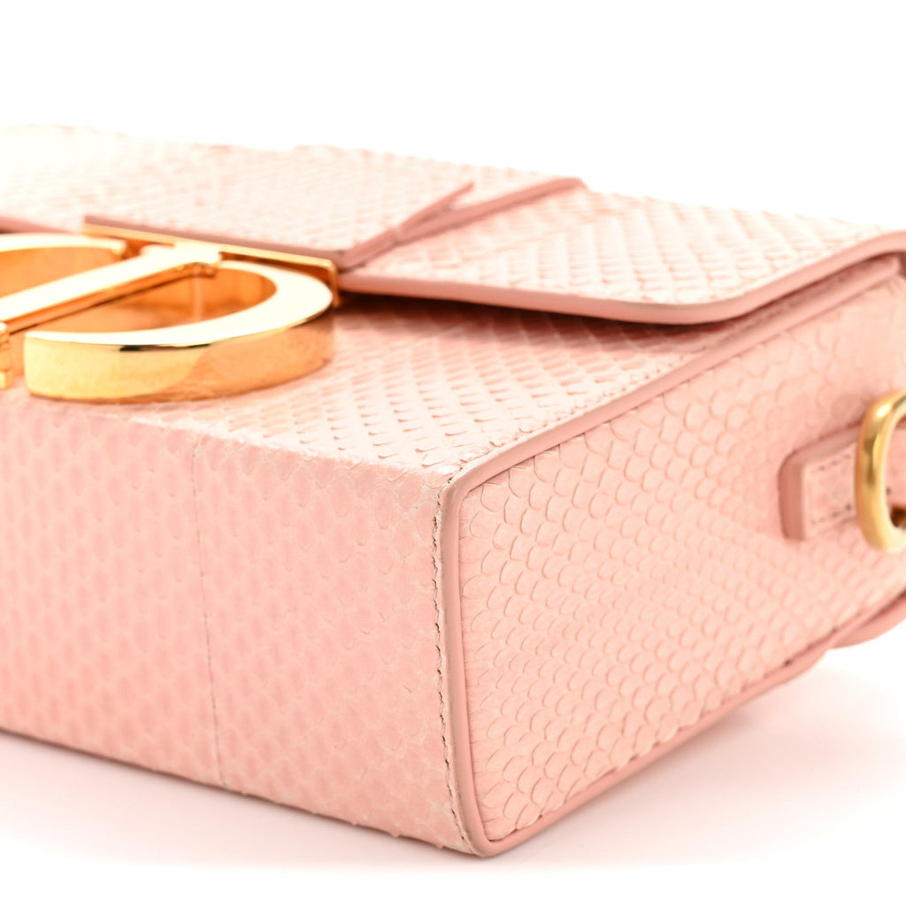 Christian Dior Snakeskin 30 Montaigne Box Bag Rose Clair