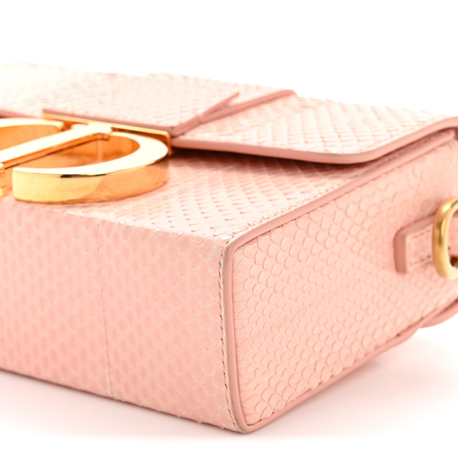 Christian Dior Snakeskin 30 Montaigne Box Bag Rose Clair
