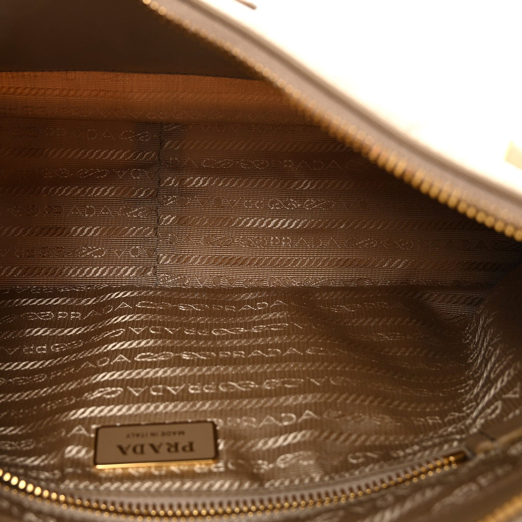 Prada Re-Nylon Vitello Large Aimee Shoulder Bag Cammello