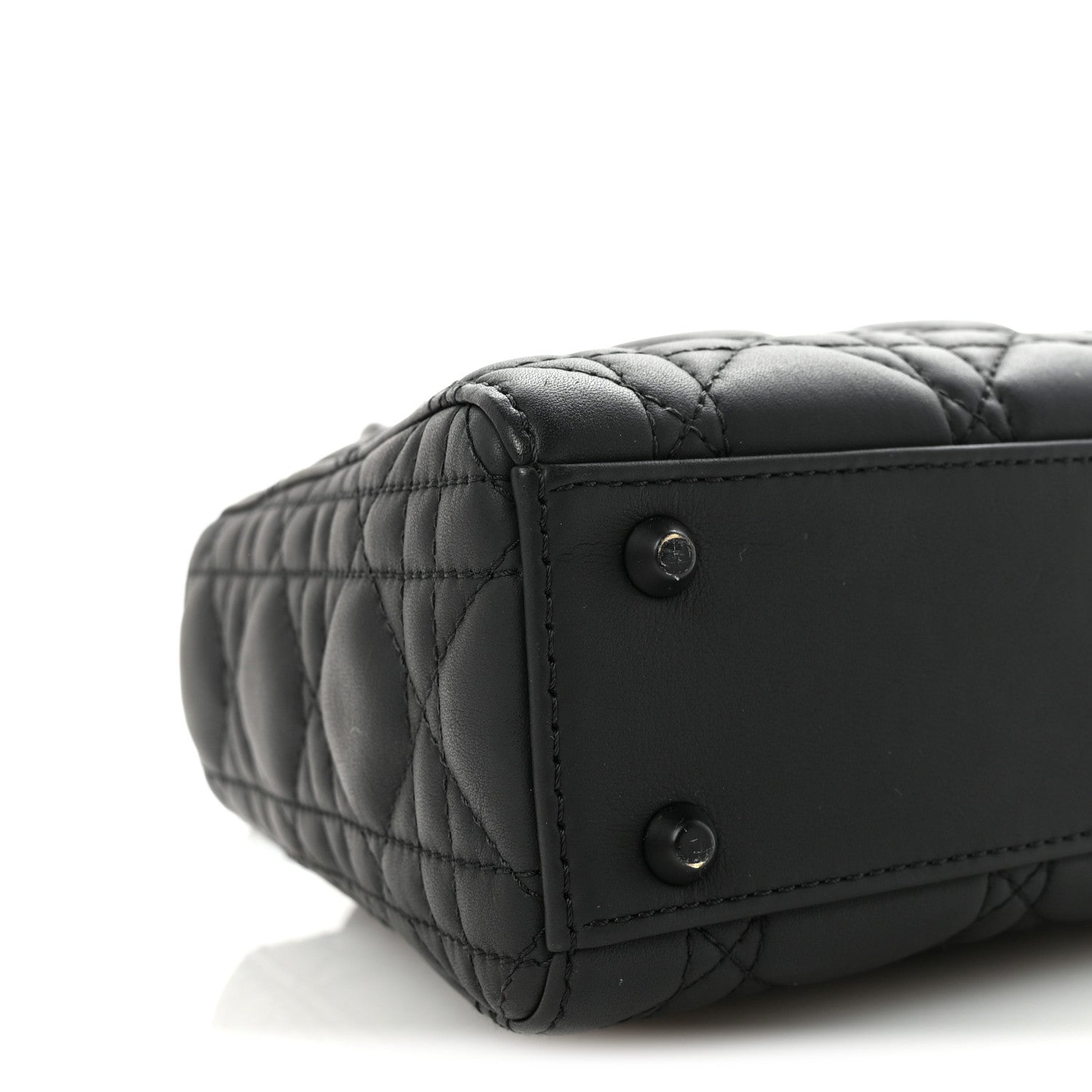 Christian Dior Ultra Matte Calfskin Cannage Mini Lady Dior Black
