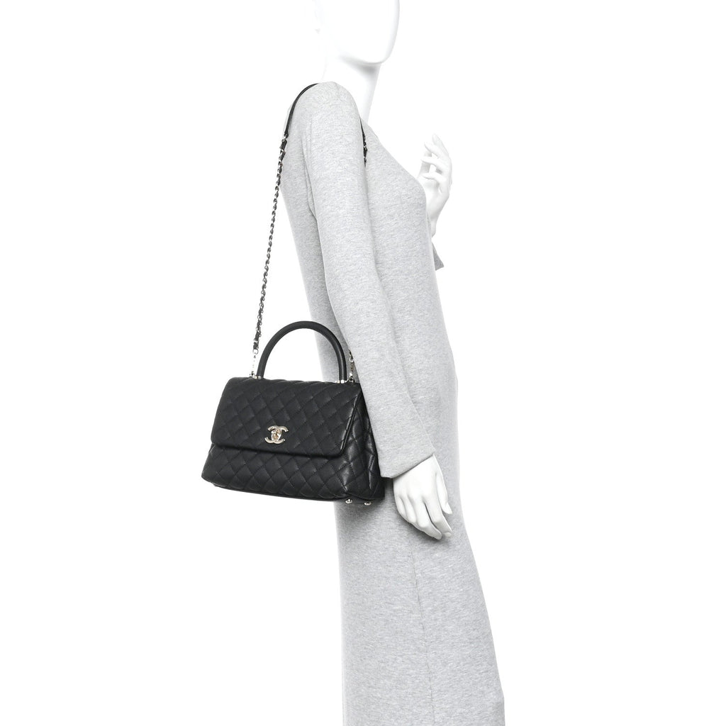 Chanel Caviar Quilted Small Coco Handle Flap Black