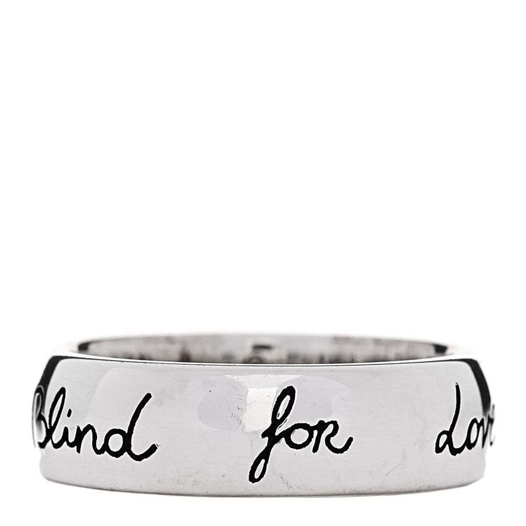 Gucci Sterling Silver Blind for Love Band Ring 45 3.25