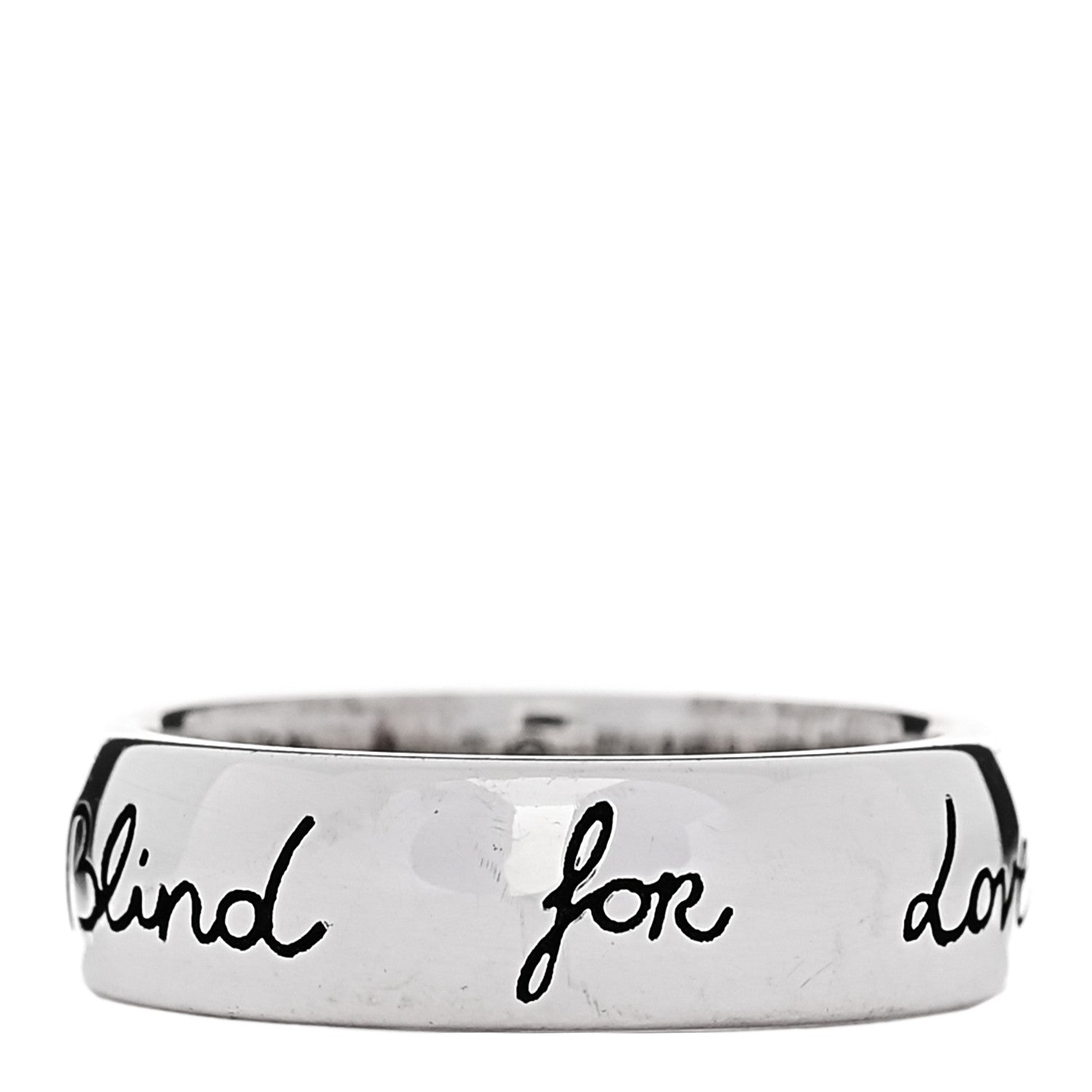 Gucci Sterling Silver Blind for Love Band Ring 45 3.25