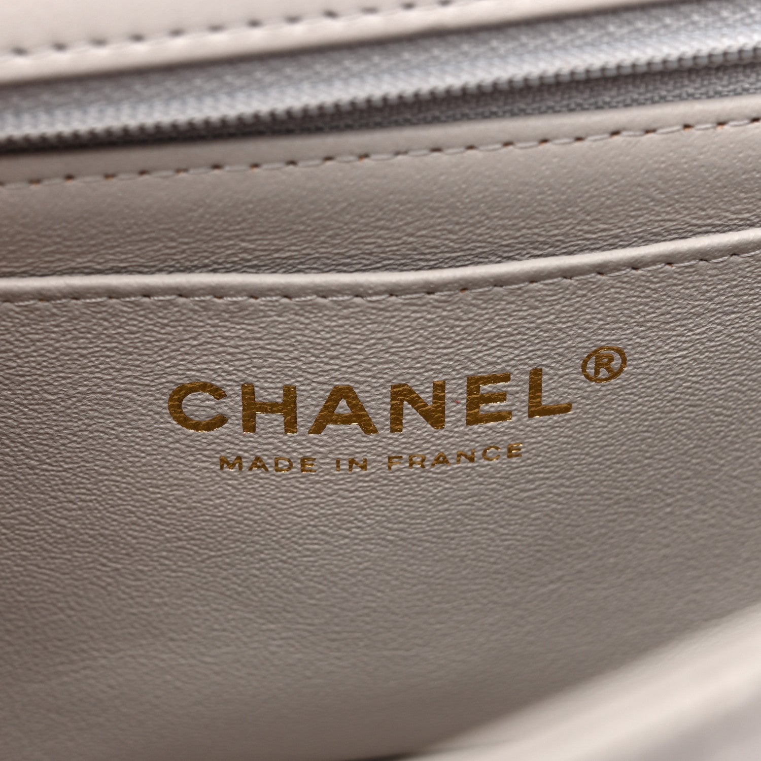 Chanel Lambskin Quilted Mini Top Handle Rectangular Flap Grey