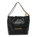 Chanel Shiny Calfskin Quilted Small Chanel 22 Black
