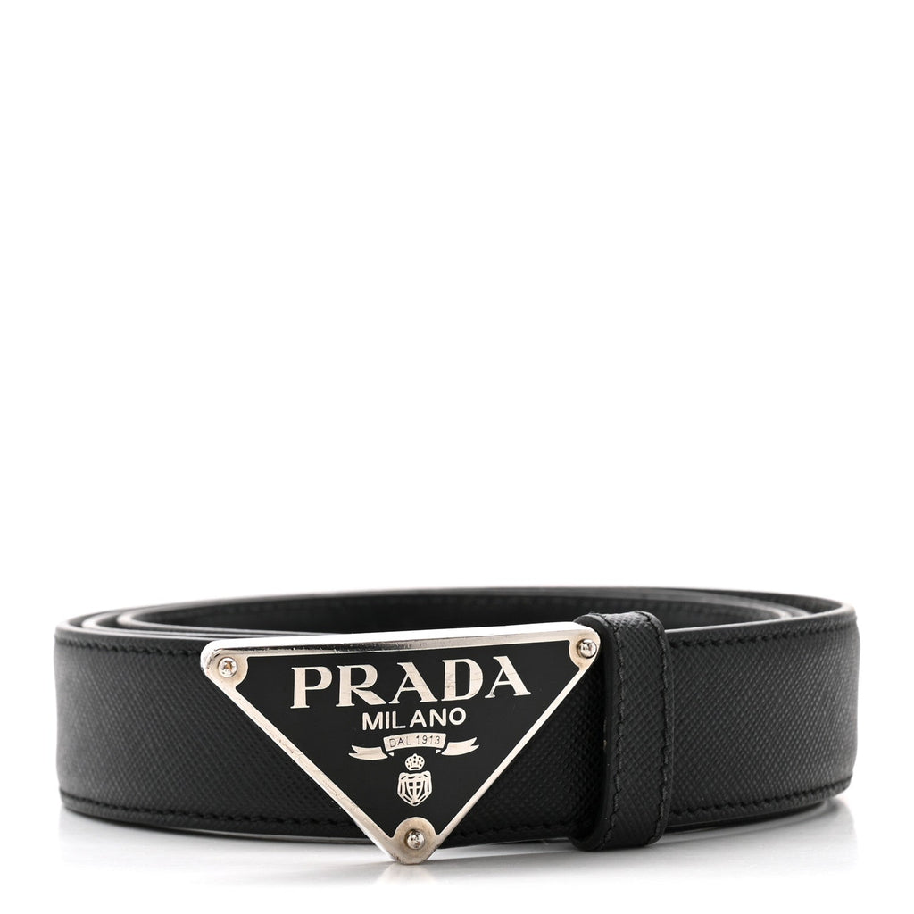 Prada Saffiano Triangle Belt 100 40 Black