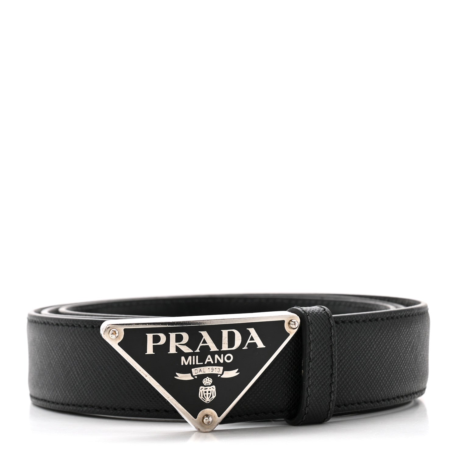 Prada Saffiano Triangle Belt 100 40 Black