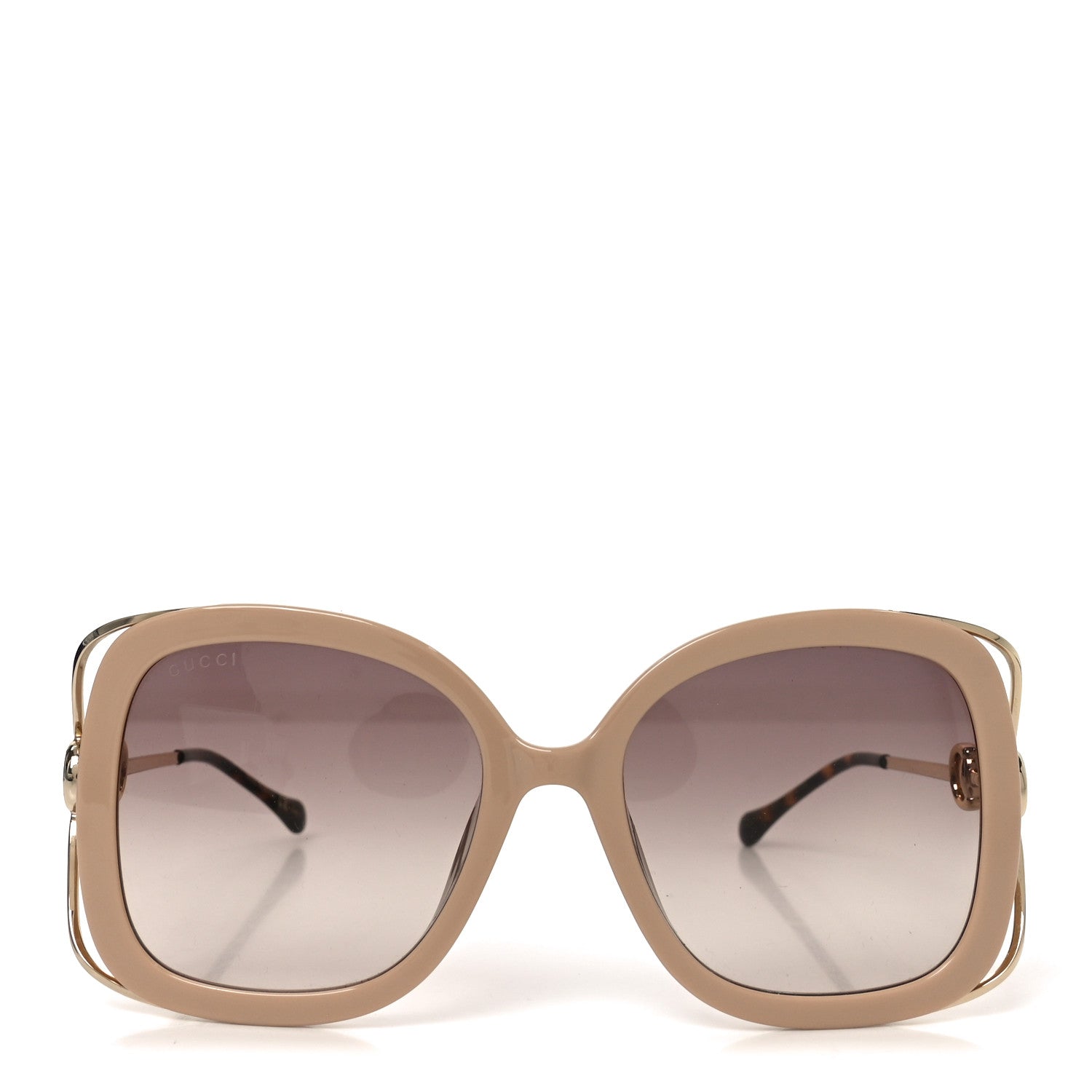 Gucci Acetate Horsebit Square Frame Sunglasses GG1021S Pink Tortoise