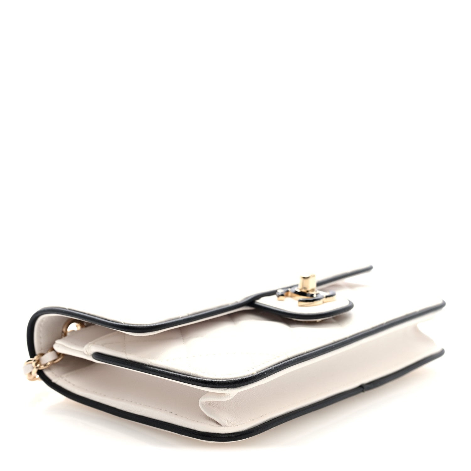 Chanel Lambskin Quilted Resin CC Mini Flap Bag White Black