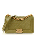 Chanel Caviar Quilted Medium Boy Flap Green