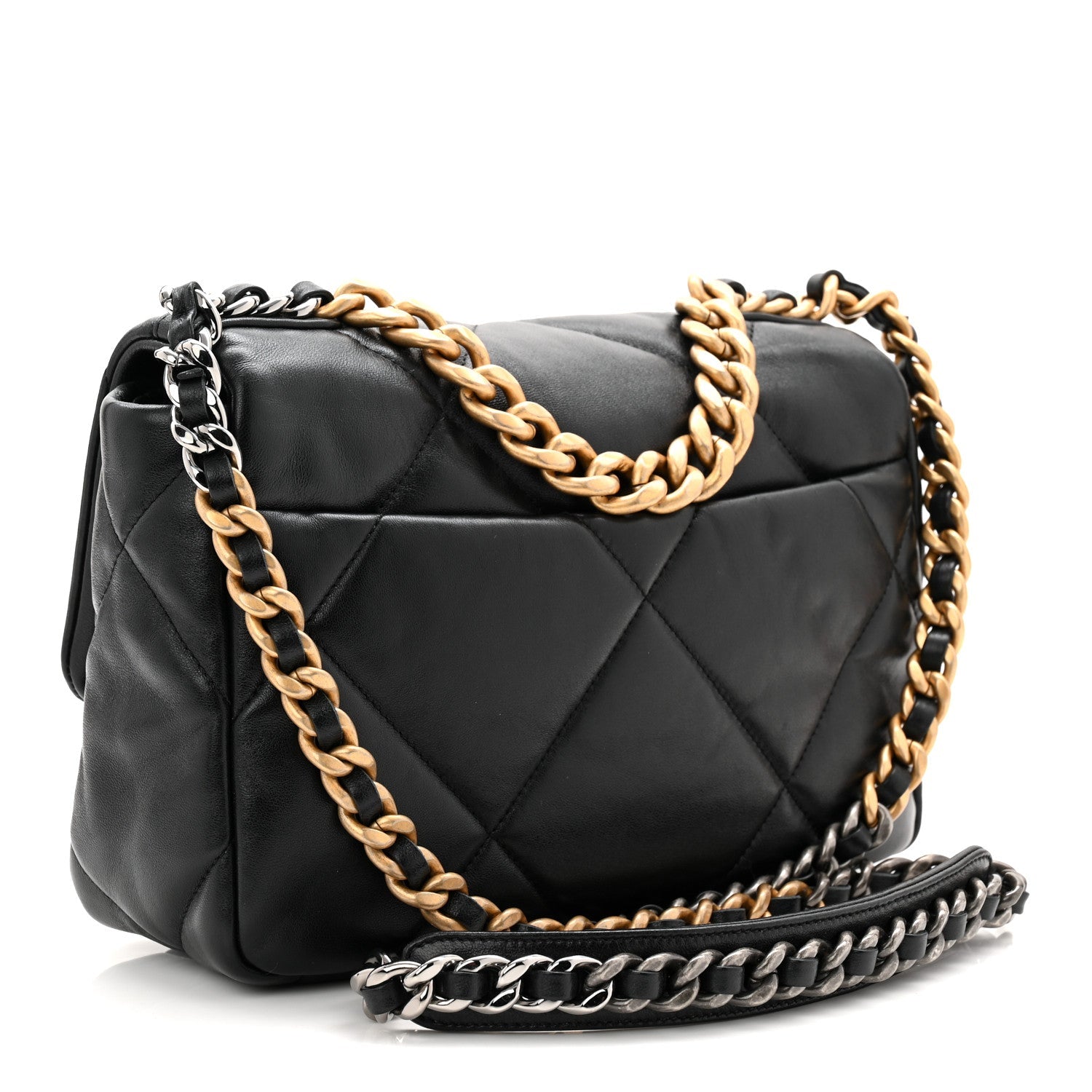 Chanel Lambskin Quilted Medium Chanel 19 Flap Black