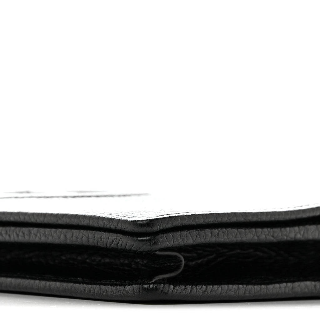 Gucci Pebbled Calfskin Soho Wallet On Chain Black