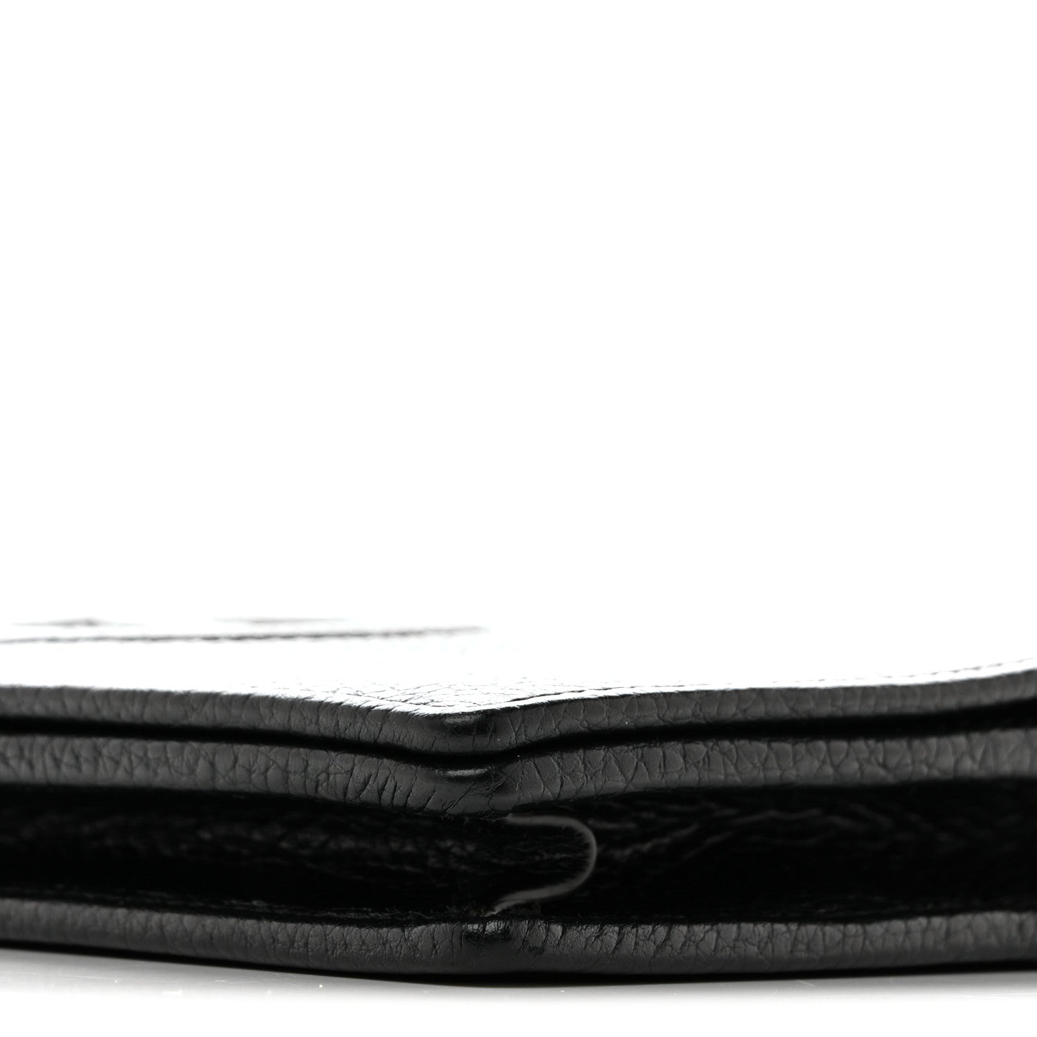 Gucci Pebbled Calfskin Soho Wallet On Chain Black