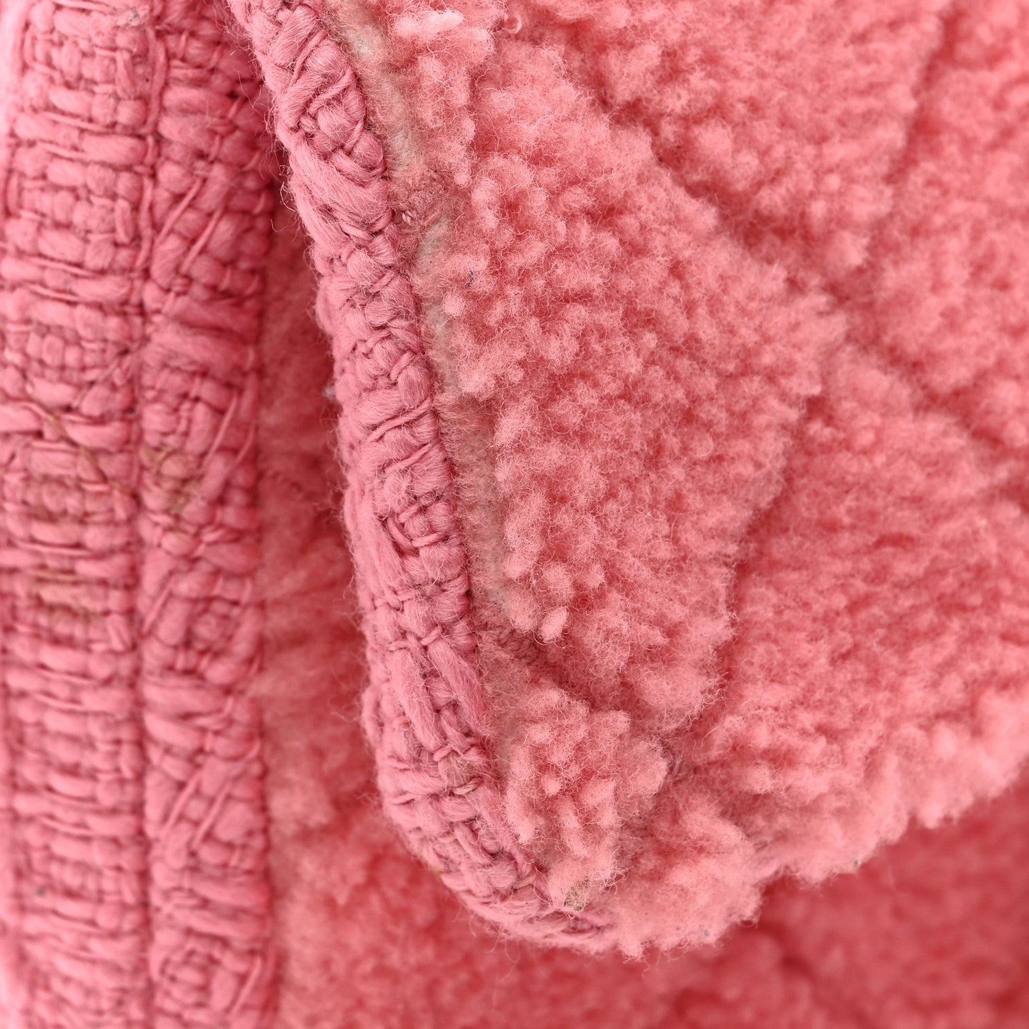 Chanel Shearling Tweed Quilted Medium Flap Bag Light Pink