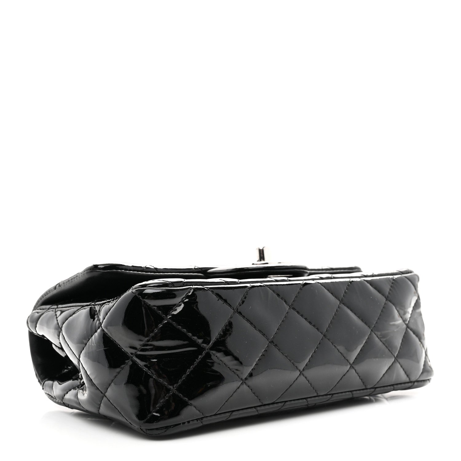 Chanel Patent Calfskin Quilted Mini Rectangular Flap Black