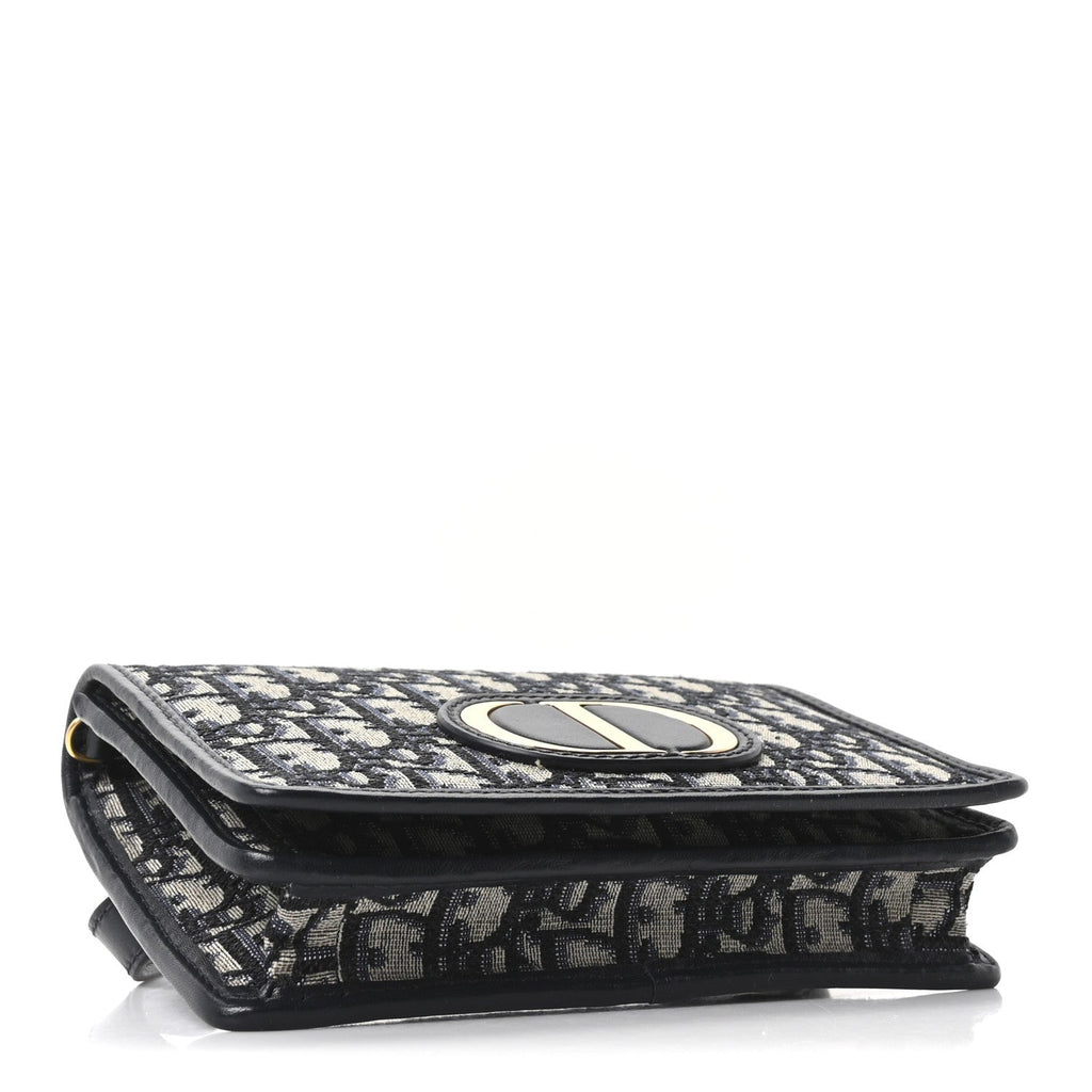 Christian Dior Oblique 30 Montaigne 2-In-1 Pouch Blue