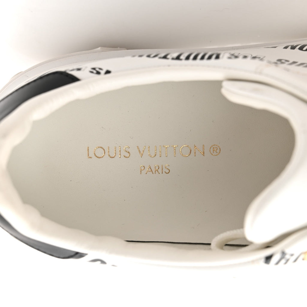 Louis Vuitton Calfskin Printed Time Out Trainer Sneakers 37 White