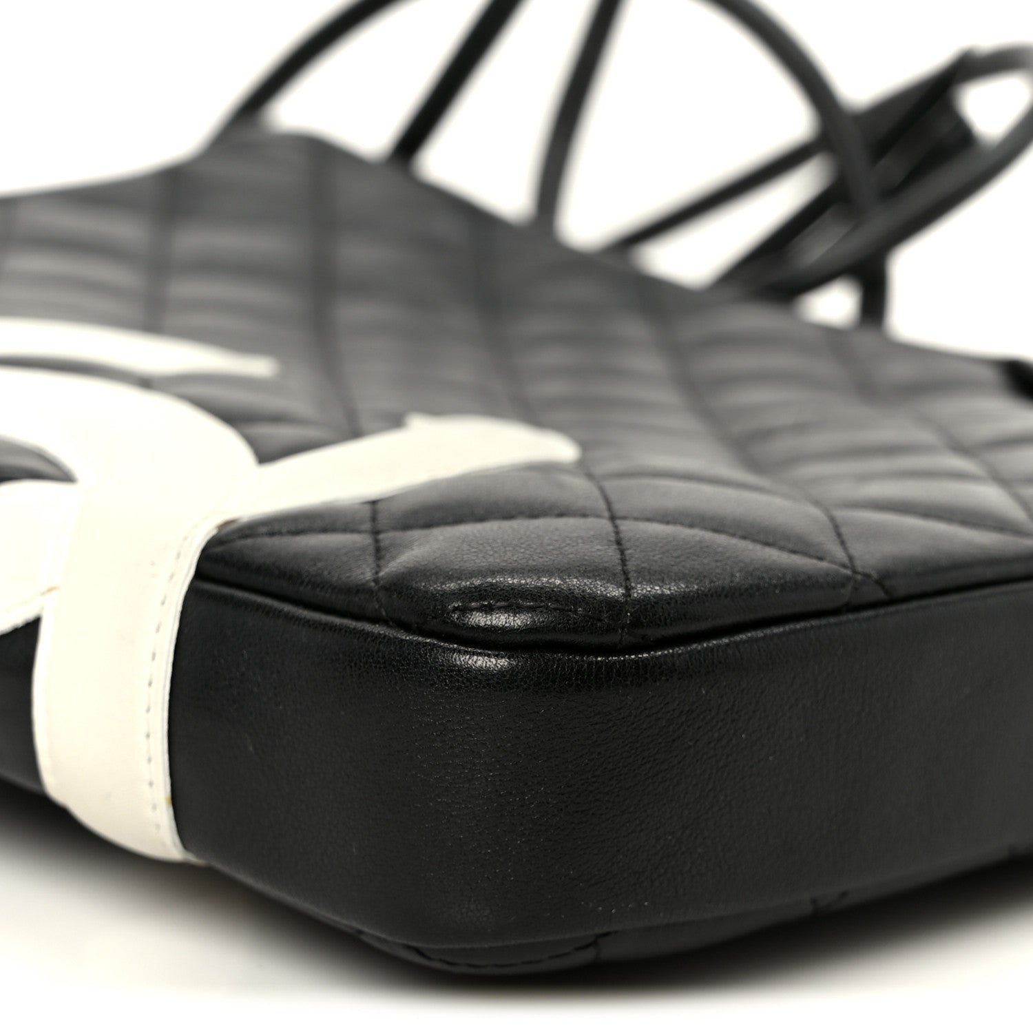 Chanel Calfskin Quilted Medium Cambon Messenger Black White