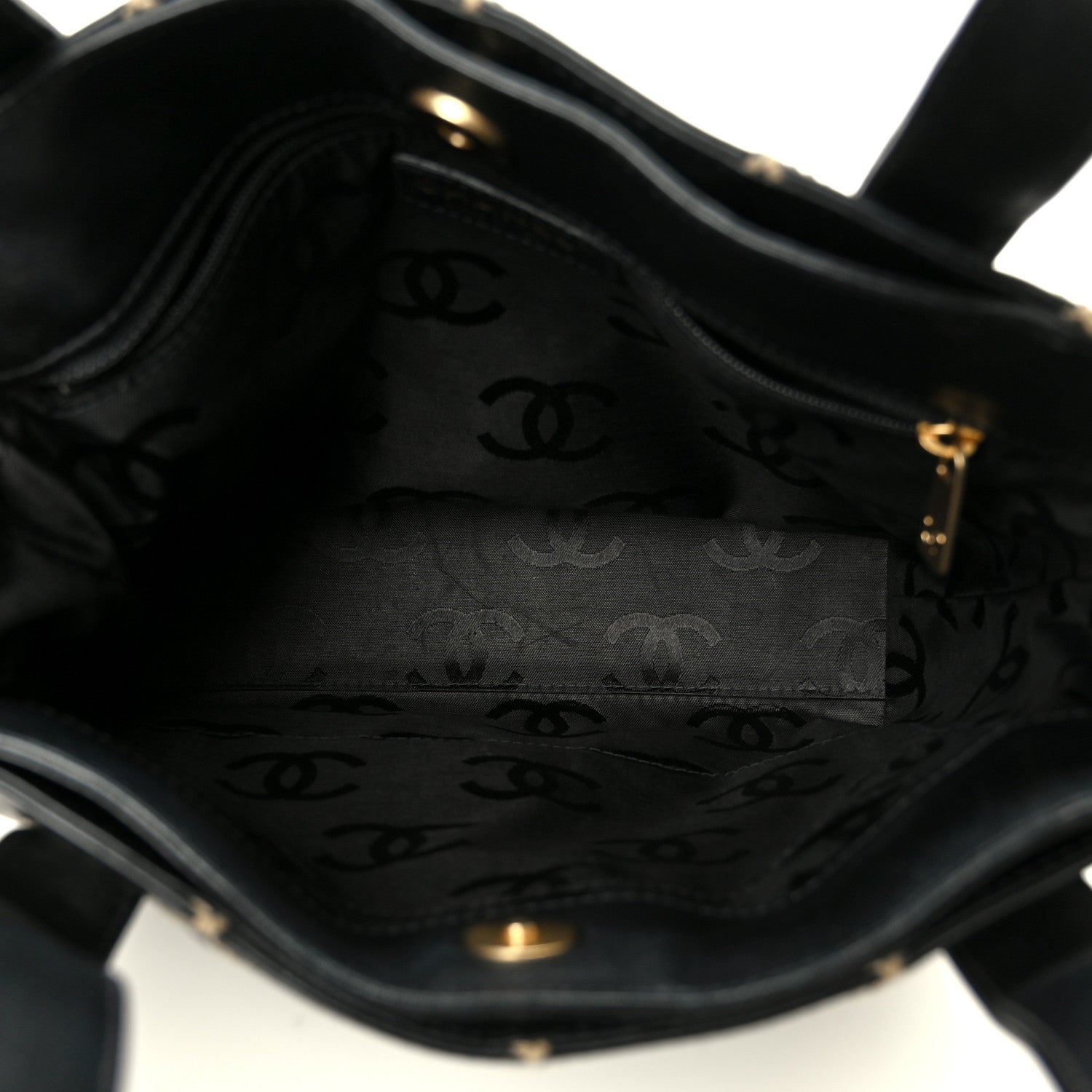 Chanel Calfskin Wild Stitch Tote Black