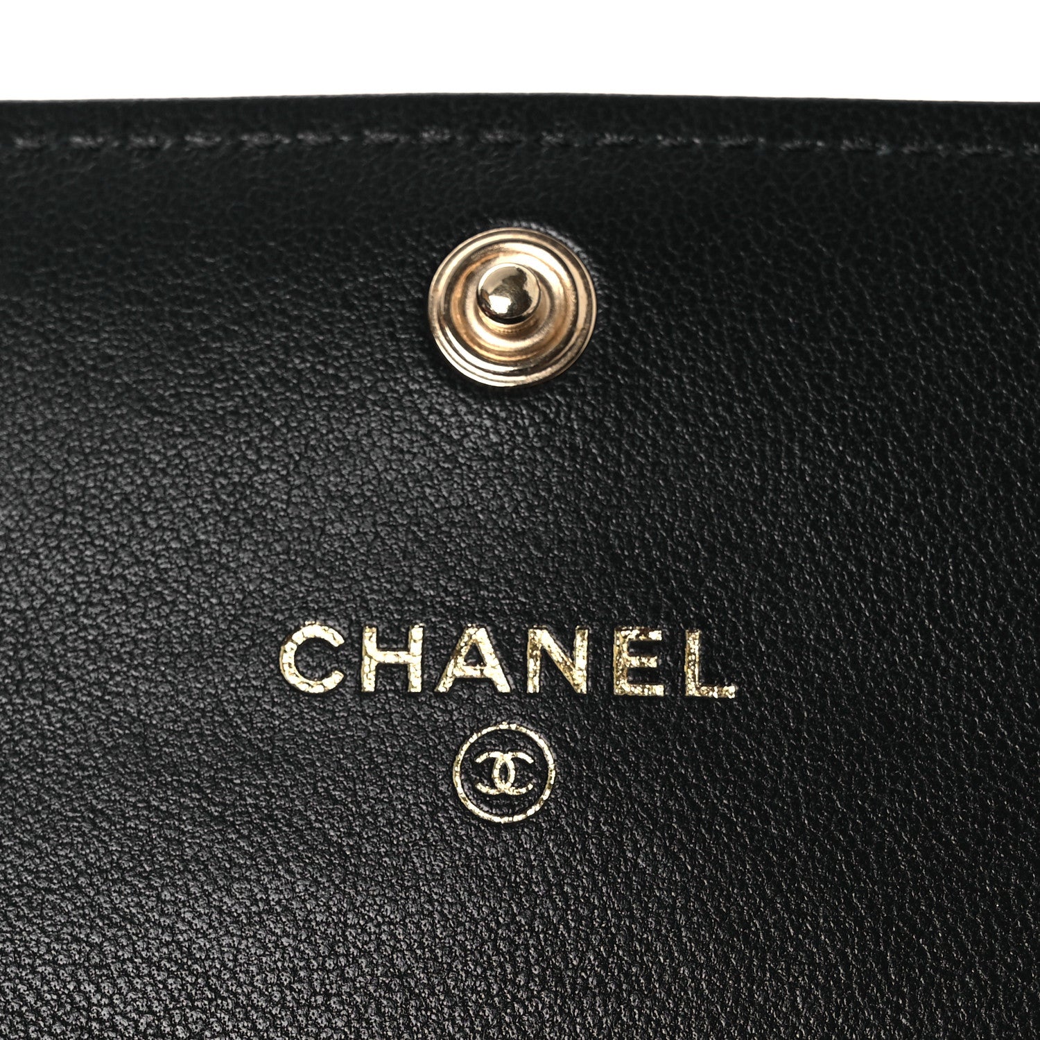 Chanel Lambskin Quilted Chanel 19 Flap Coin Purse With Chain Black