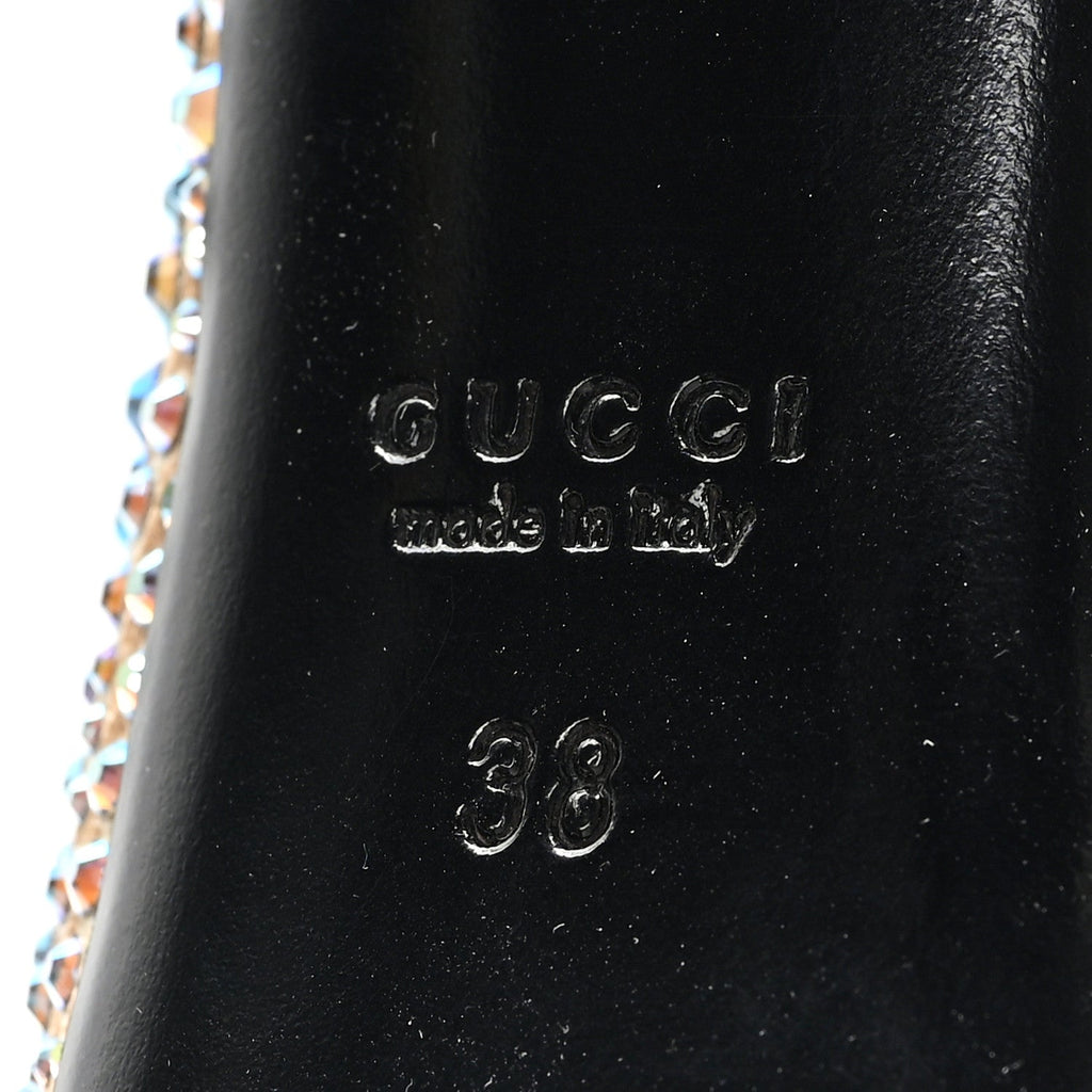 Gucci Satin Crystal Sofia Etoile Peep Toe Pumps 38 Blue