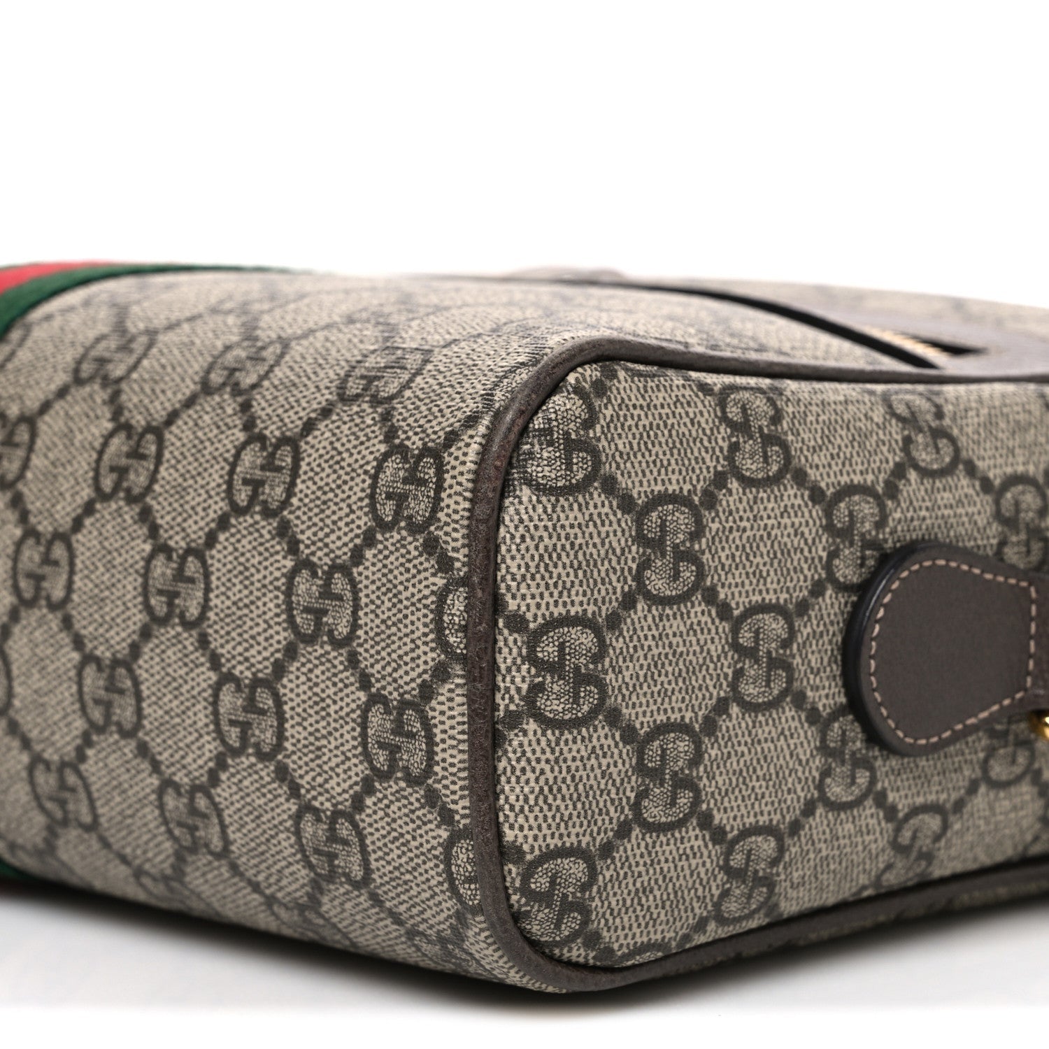 Gucci GG Supreme Monogram Web Small Ophidia Shoulder Bag Brown