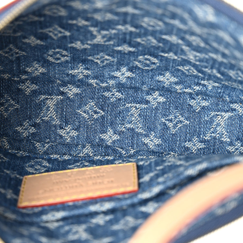 Louis Vuitton LV X TM Monogram Denim Cerises Pochette Accessories Blue