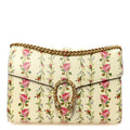 Gucci Calfskin Floral Print Mini Dionysus Chain Wallet Ivory Pink