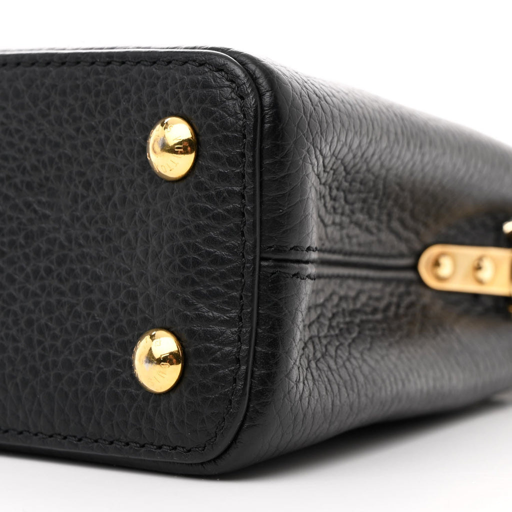 Louis Vuitton Taurillon Braided Capucines Mini Black