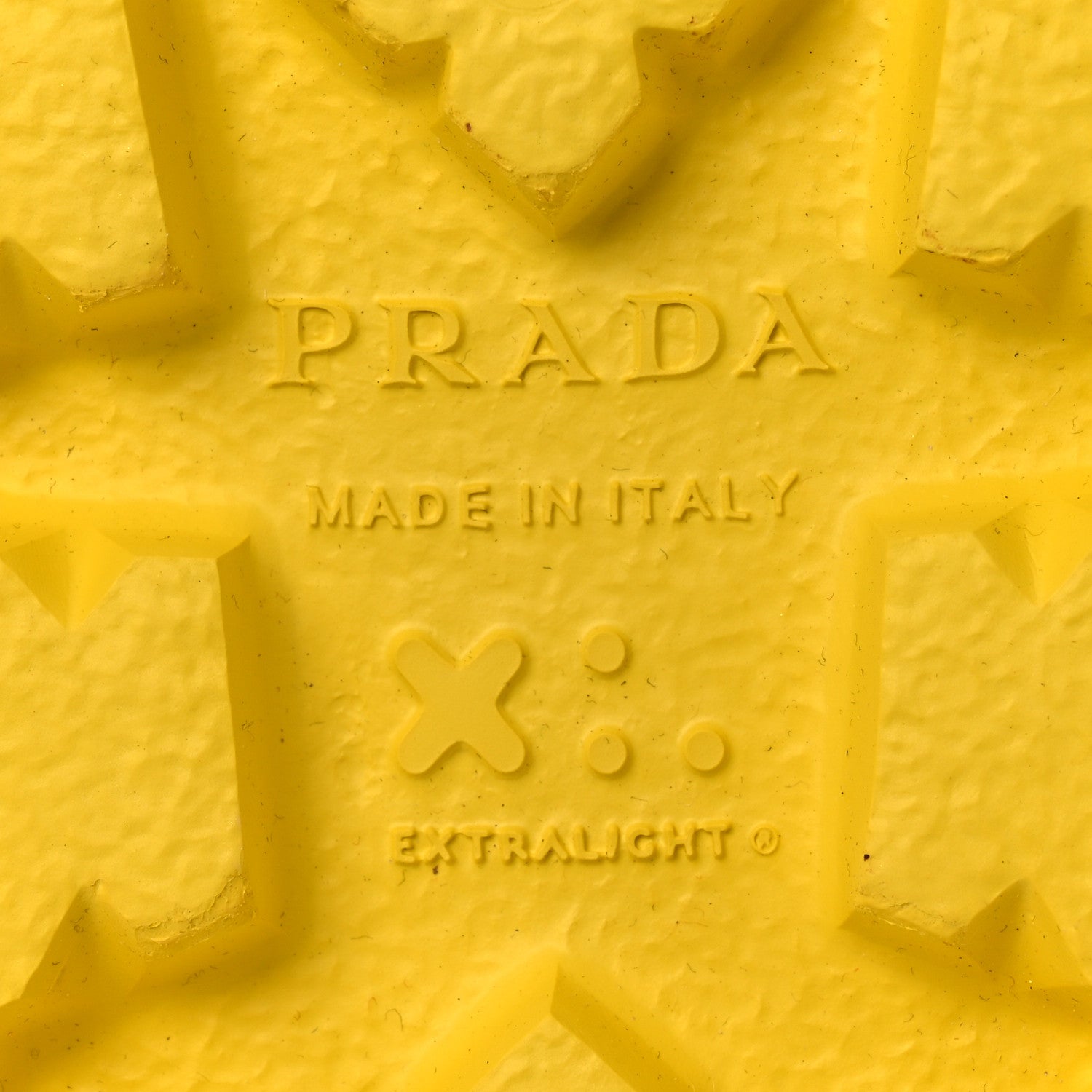 Prada EVA Rubber Triangle Logo Embossed Womens Lug Sole 20mm Slide Sandals 41 Sole
