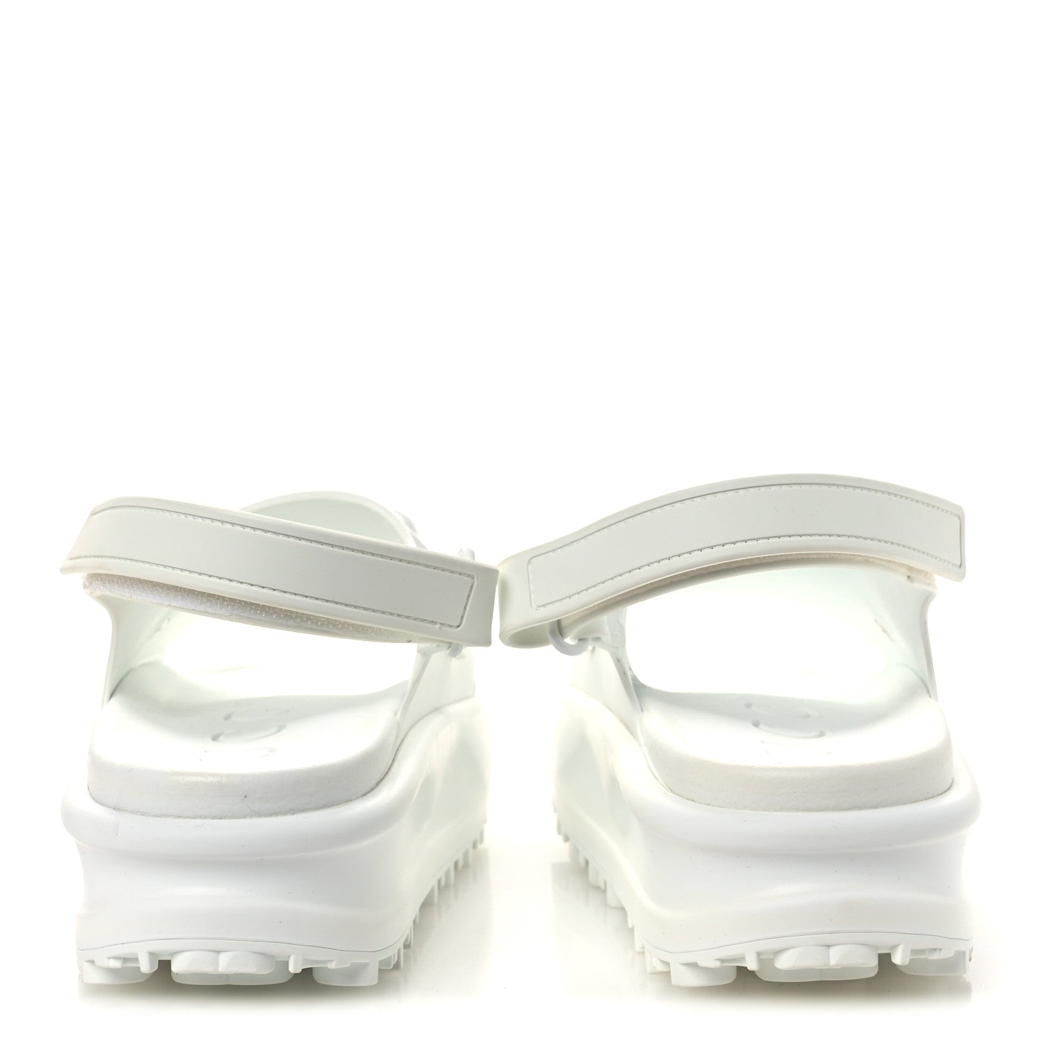 Gucci Soft Rubber Horsebit Touch Womens Strapped Sandals 38 Great White