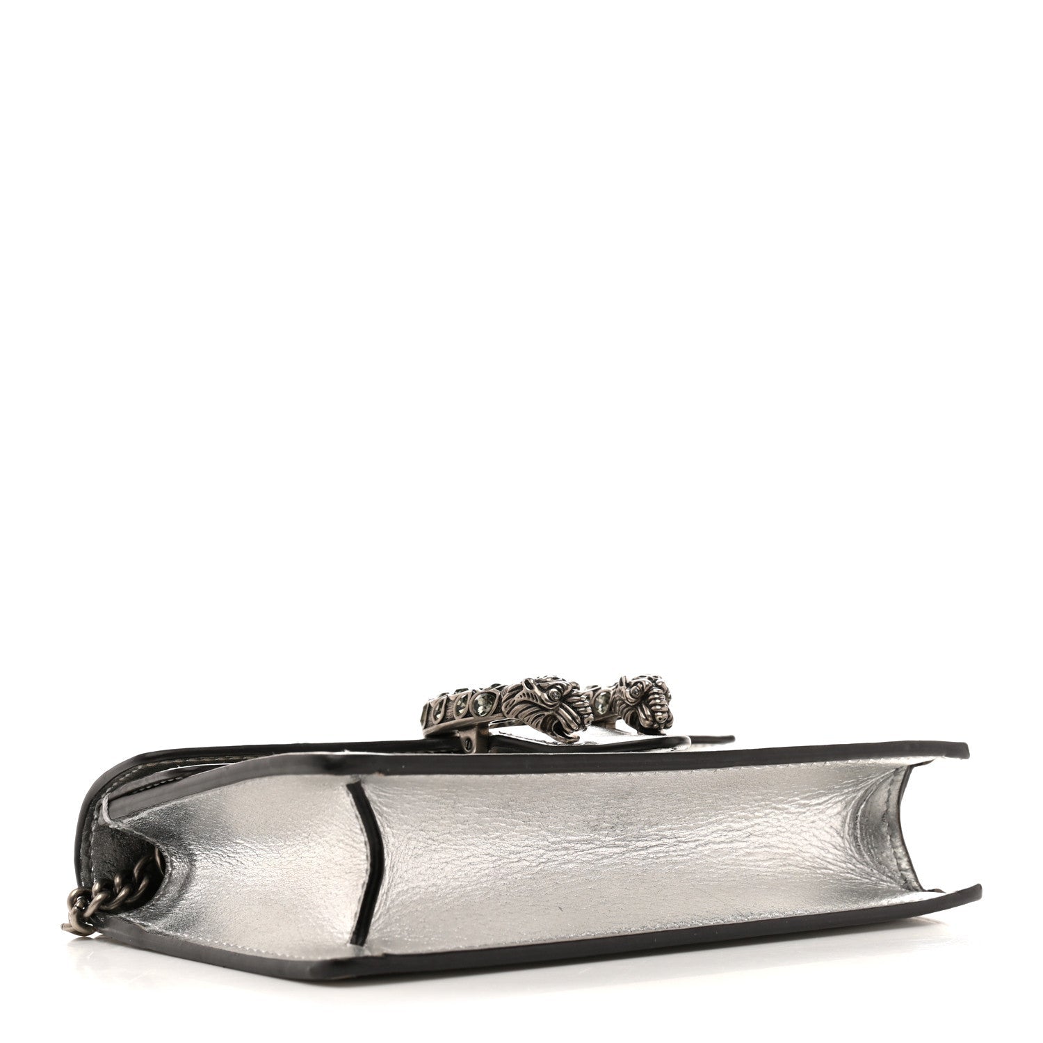 Gucci Metallic Calfskin Super Mini Dionysus Shoulder Bag Silver