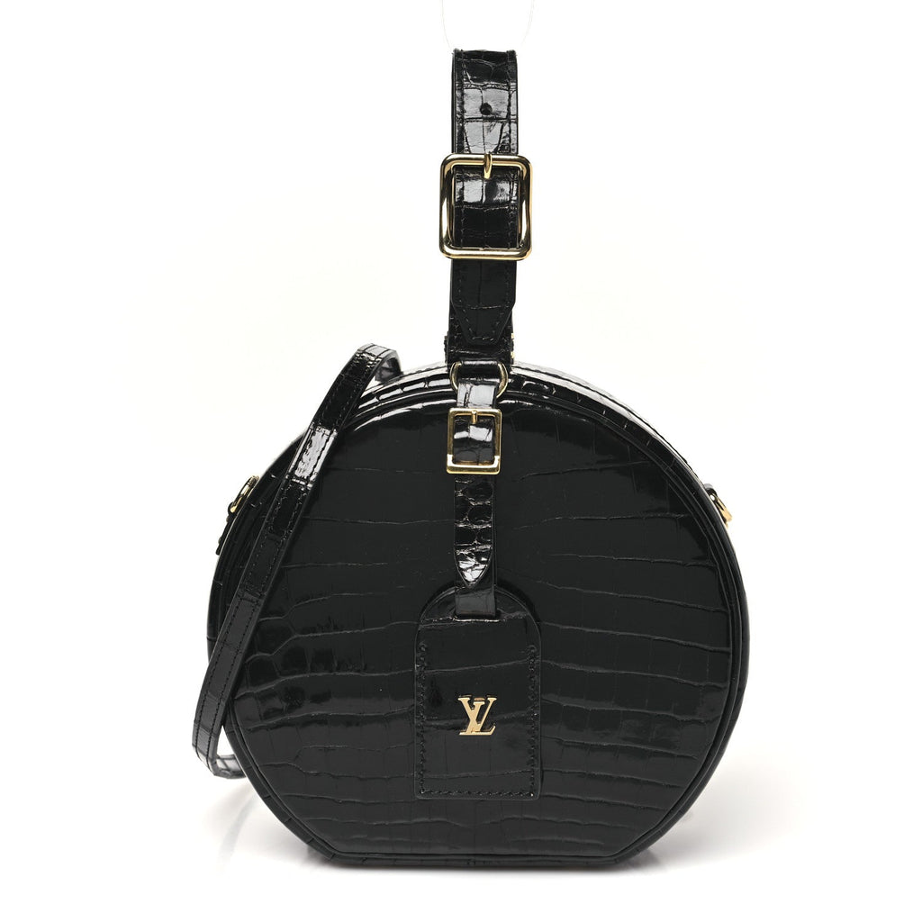 Louis Vuitton Crocodile Petite Boite Chapeau Black