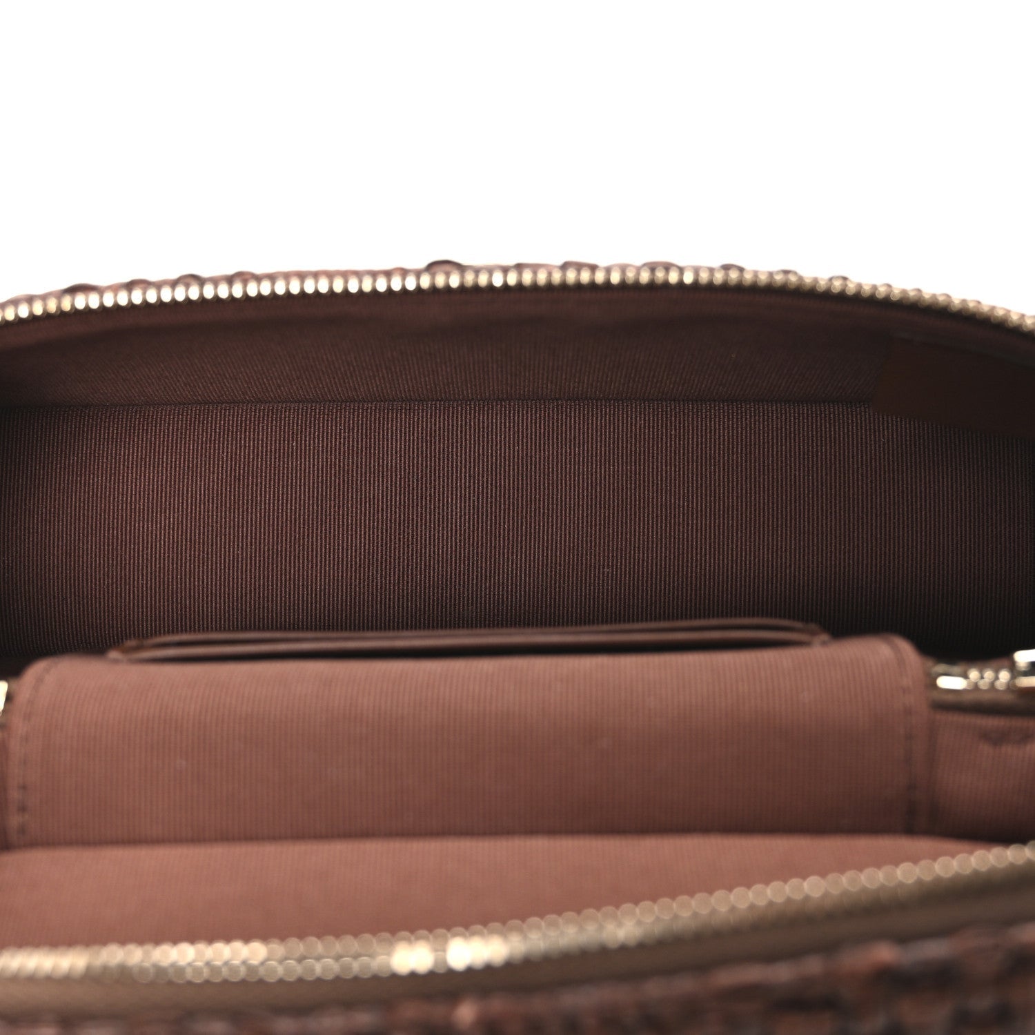 Chanel Braided Raffia Quilted Top Handle Slim Vanity With Chain Brown