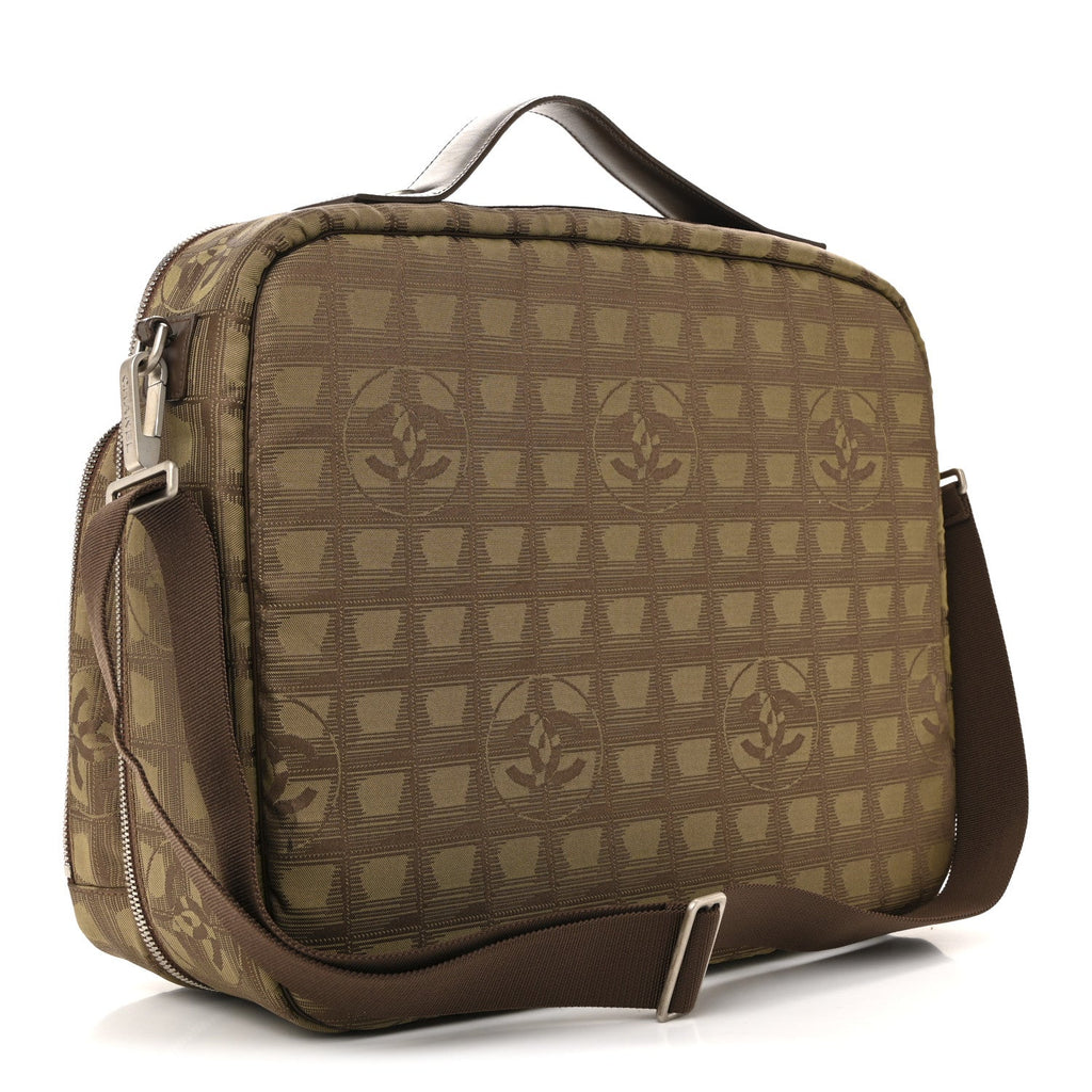Chanel Nylon Travel Laptop Briefcase Khaki