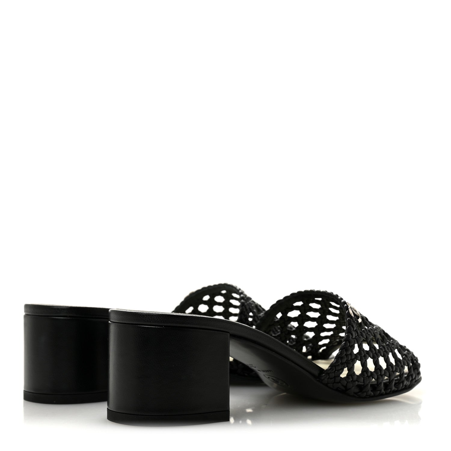 Goatskin Braided Mules 35 Black